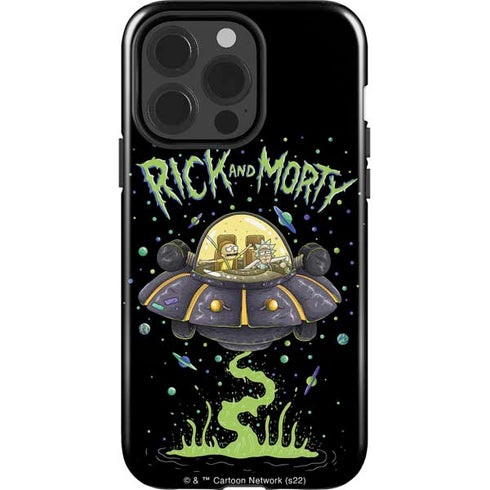 Adult Swim Rick and Morty Spaceship iPhone 15 Pro Impact Case